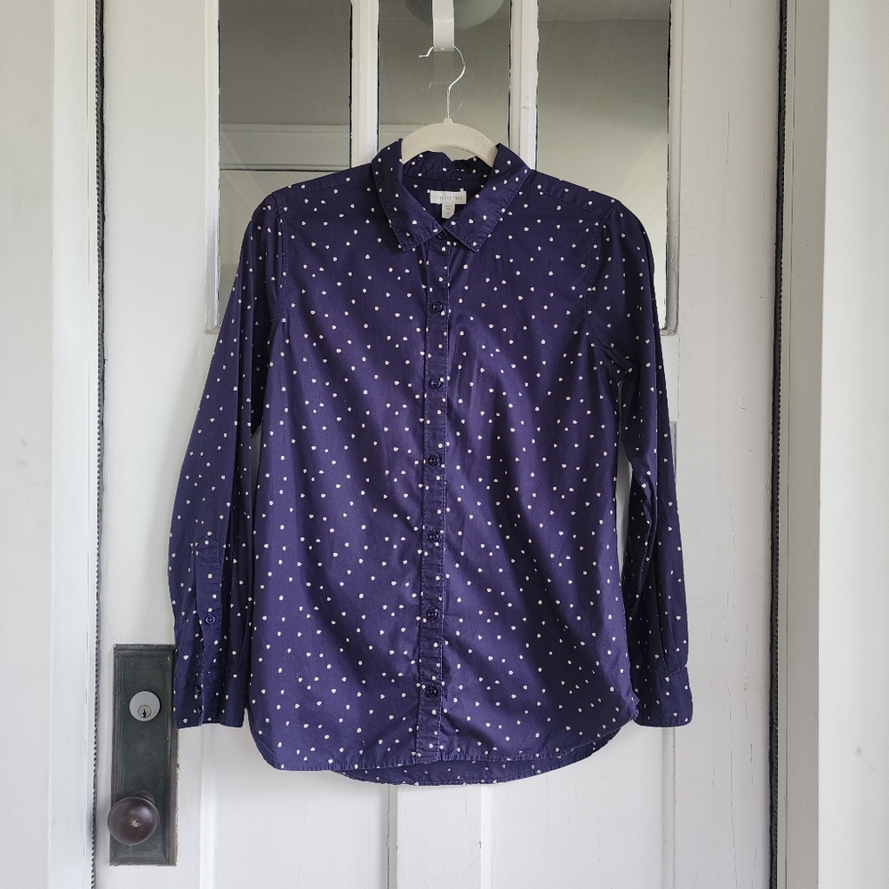 Garnet Hill Polka Dot Button-Up Shirt